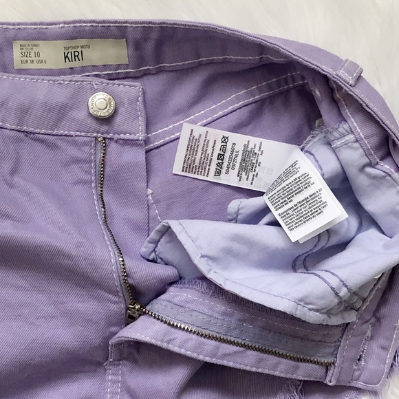 TOPSHOP Moto Kiri Lavendar Fray Hem Shorts! - Picture 6 of 7